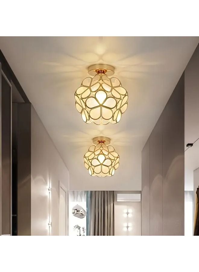 ضوء السقف الذهبي الحديث البسيط على الطراز الاسكندنافي بتصميم البتلة المطفأة E26 E27 - Image 4
